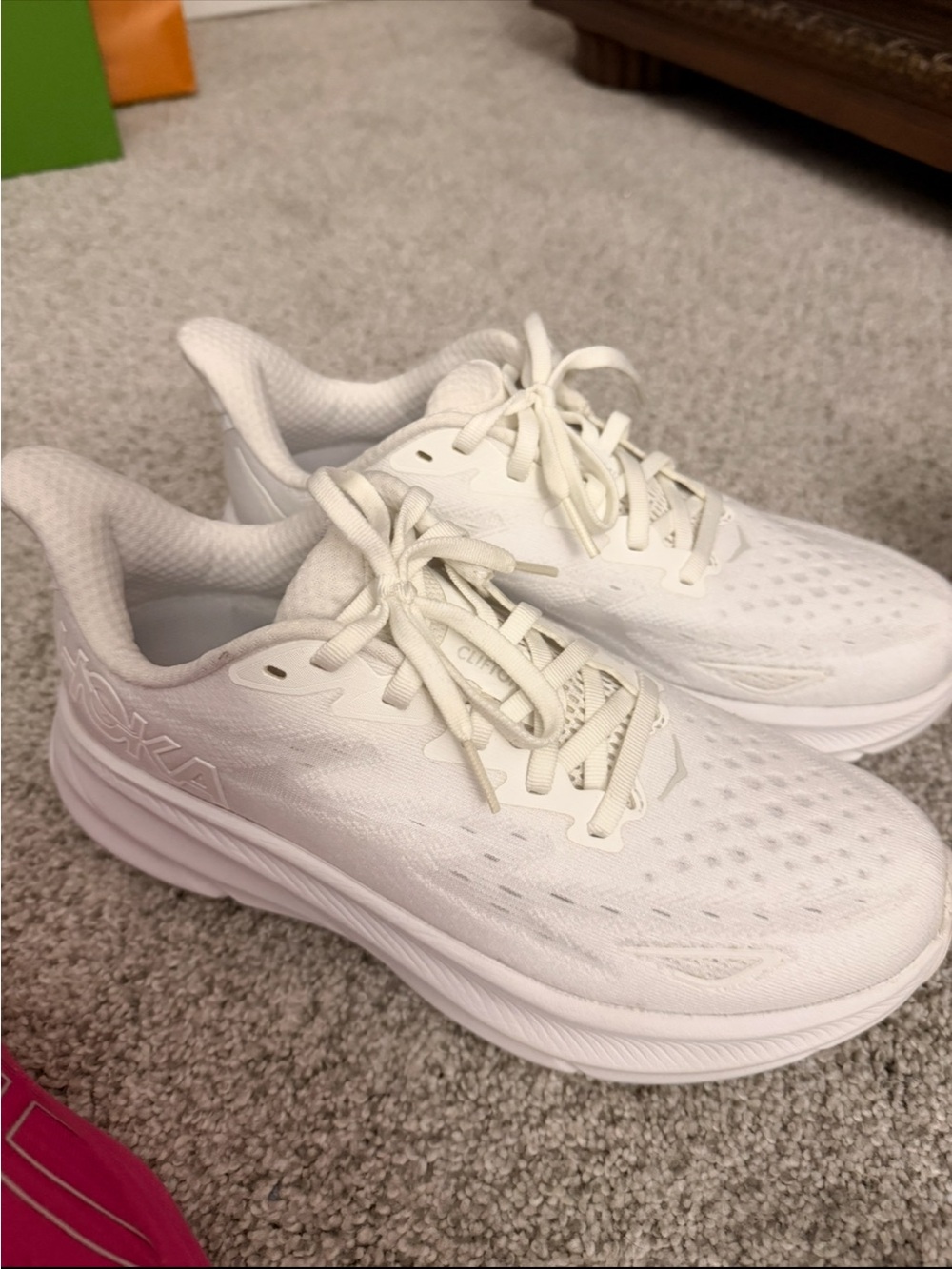 Hoka Women's All-White Cushioned Running Sneakers